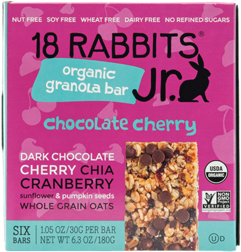 18 Rabbits Jr - 18 Rabbits - Organic Granola Jr. Bar Chocolate Cherry (600x600), Png Download