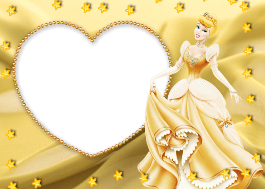 Free Png Princess Kids Yellow Transparent Frame Png - Blank Greeting Card Design For Birthday (850x607), Png Download