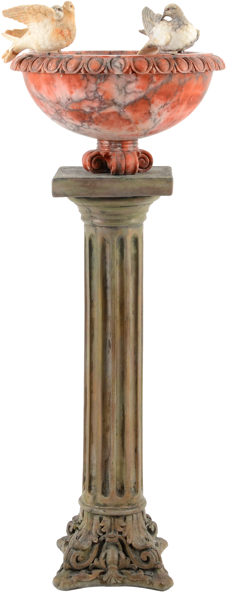 Italian Alabaster Bird Bath On Pedestal From Solvang - Bird Bath (2021x2021), Png Download