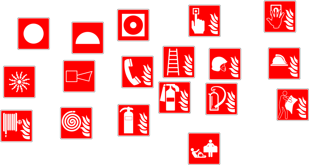 Fire Extinguishers Fire Alarm System Conflagration - Fire Hose - Safety Sign (1405x750), Png Download