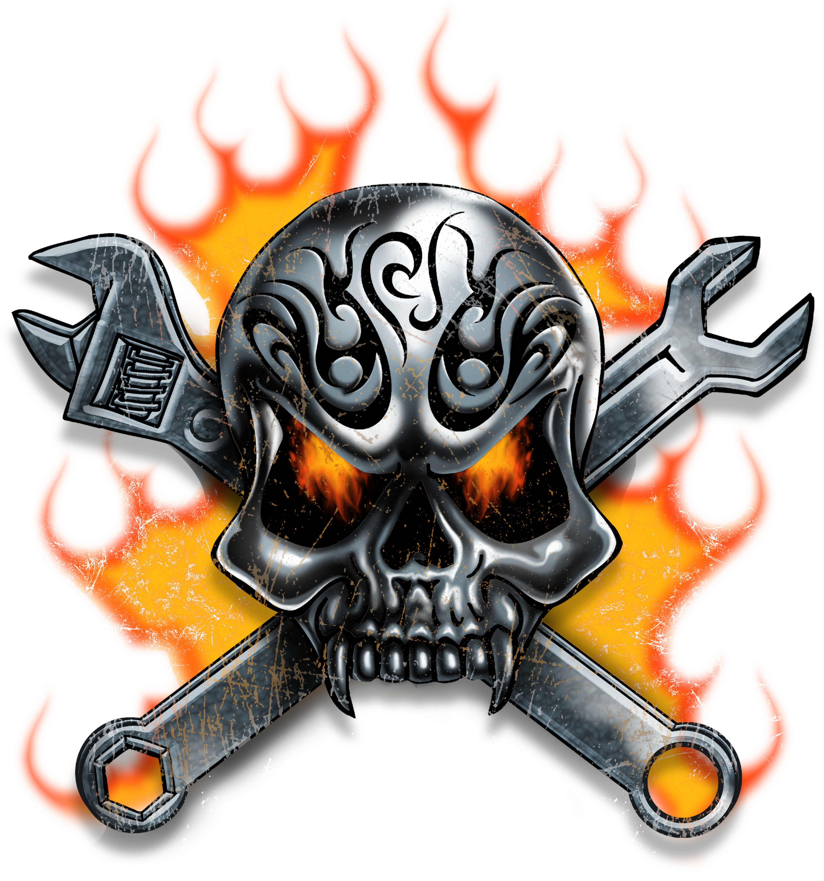 Spiral Direct Skull Blast Mens Hoody Tattoo Fire Skull (3508x4098), Png Download