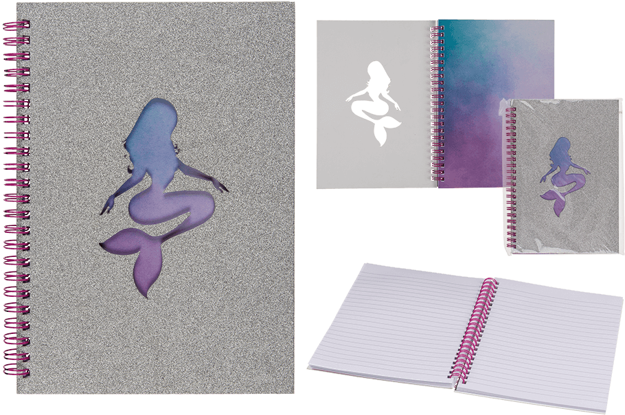 Spiral Buch Meerjungfrau Mit Glitter A5 (945x709), Png Download