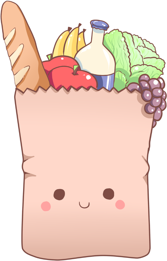 Jpg Transparent Library Cris Garriga Illustration Grocerybag (724x1080), Png Download