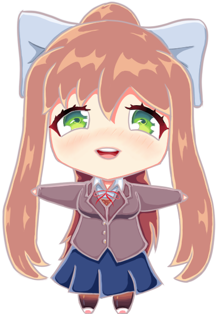 Monika Hug Png - Ddlc Little Monika (640x640), Png Download