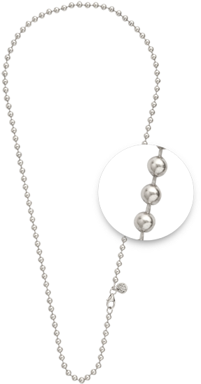Nikki Lissoni Ny01s 4mm Ball Chain Necklet Silver Plated - Necklace (600x600), Png Download