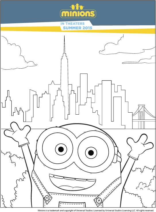 Minions Colouring - Minions Para Colorear 2015 (612x792), Png Download