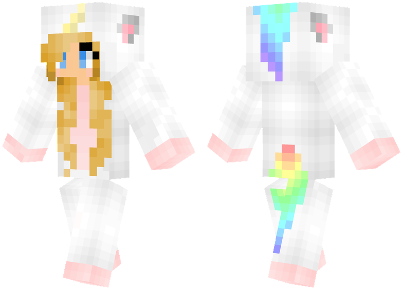 Unicorn - Minecraft Skins Girl Bunny (804x576), Png Download