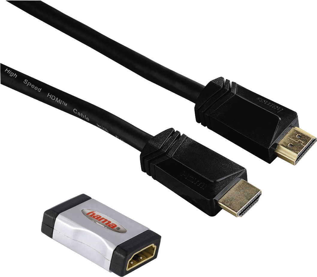 High Speed Hdmi™ Cable Extension Set, - Hama High Speed Hdmi Cable 5m Video Cable (1100x1100), Png Download