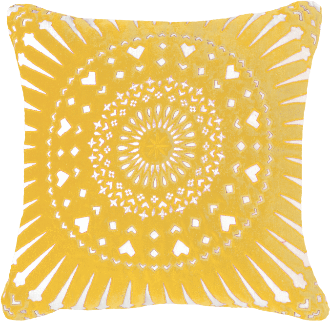 Mayan Sphere Yellow Lounge Cushion 55x55cm - Mayan Sphere Yellow Cushion (720x720), Png Download