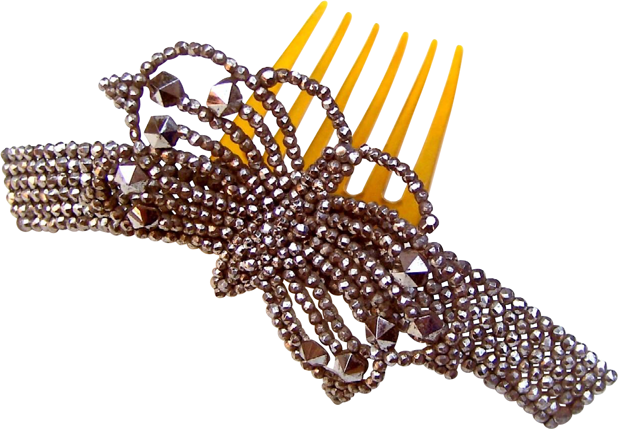 Victorian Cut Steel Hair Comb Hinged Butterfly Design - Body Jewelry (1228x1228), Png Download