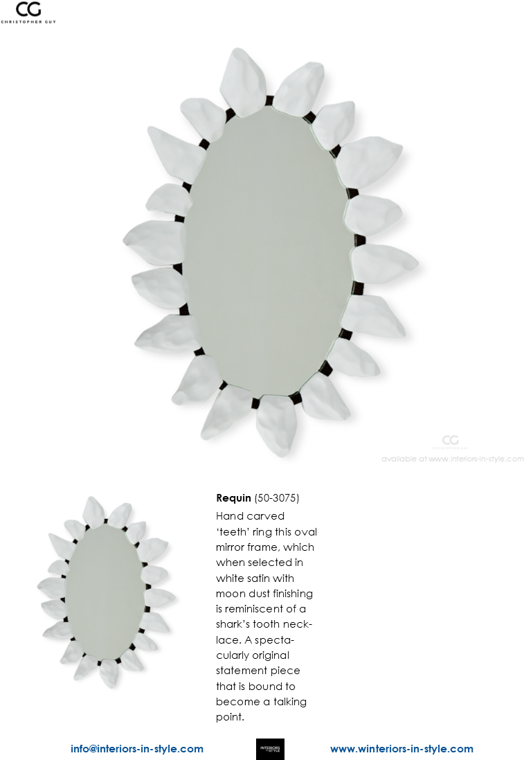 50-3075 Requin Hand Carved 'teeth' Ring This Oval Mirror - Shark (776x1097), Png Download