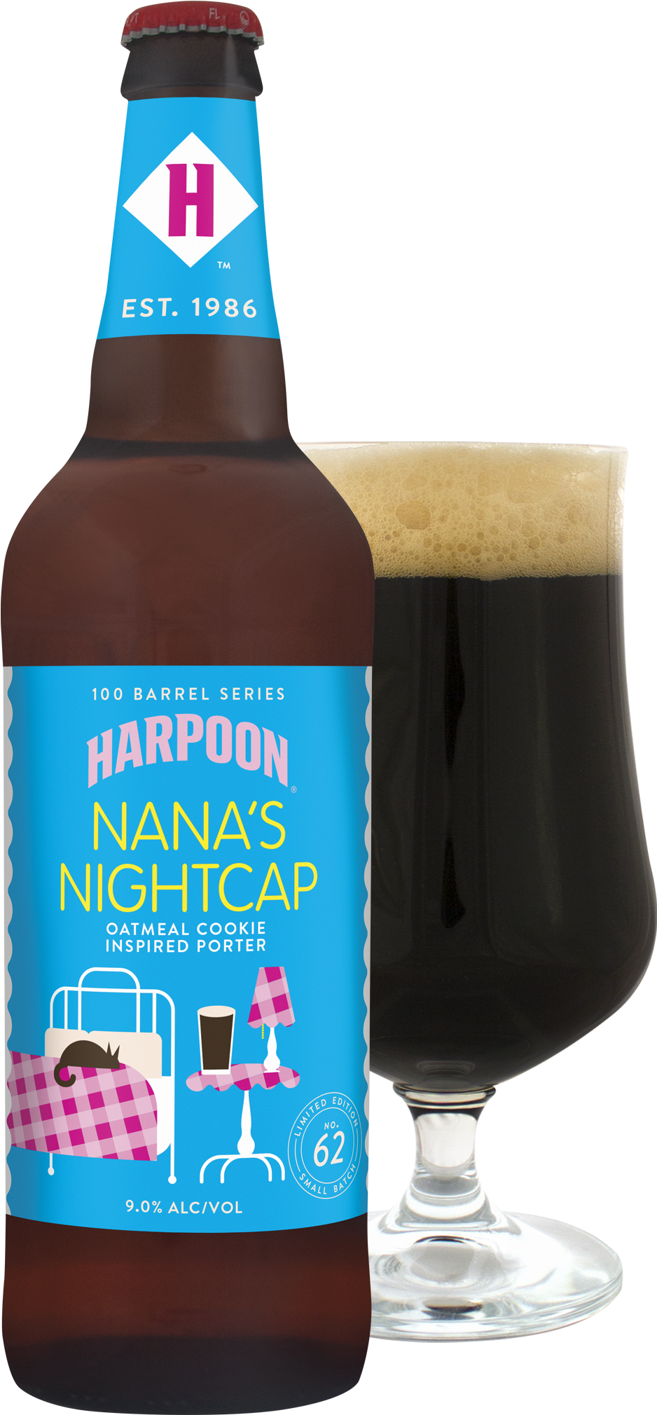 #62 Nana's Night Cap Bottle And Glass, Pdf - Harpoon Ipa - 6 Pack, 12 Fl Oz Bottles (980x2041), Png Download