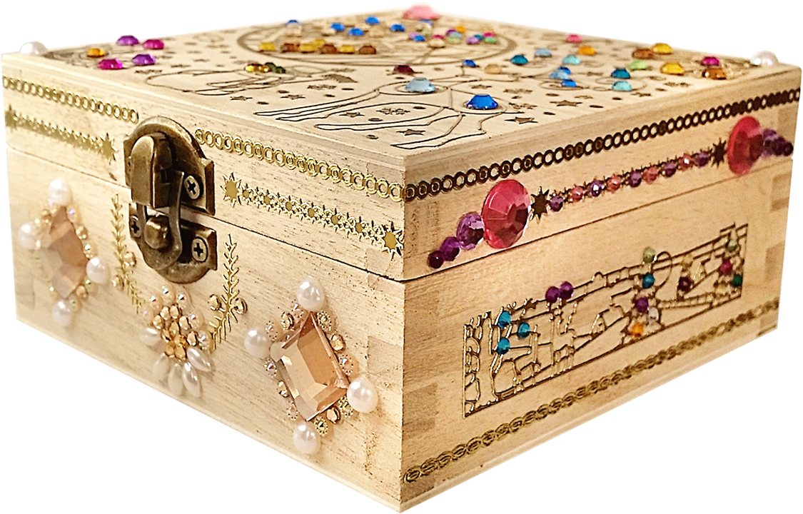 Attractive Square Shaped Hand Decorated Wooden Box - Box (1500x1500), Png Download