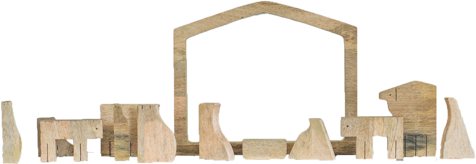 Wood Nativity Puzzle - Christmas Day (1000x999), Png Download