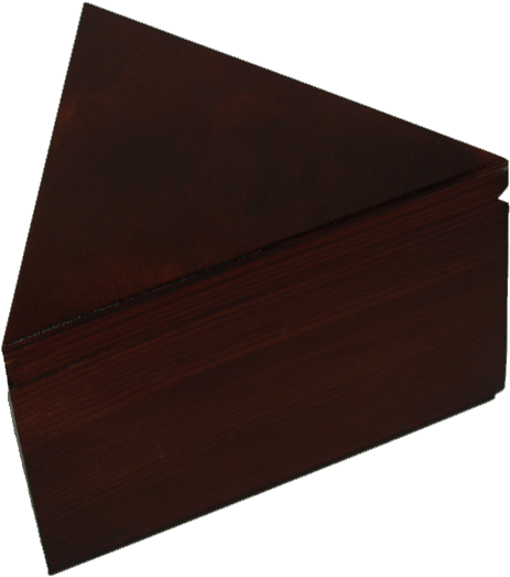 Picture Of Triangular Wooden Box (542x568), Png Download