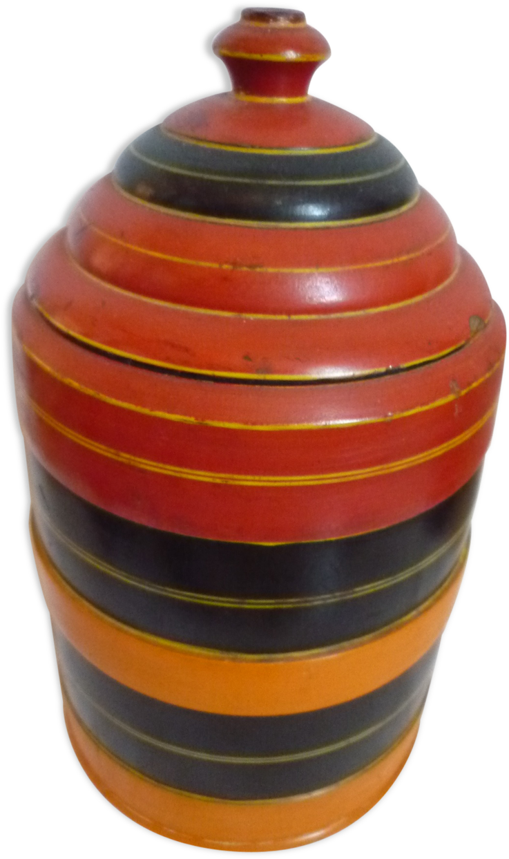 Turned Multicolored Wooden Box To Tobacco- - Earthenware (1457x1457), Png Download
