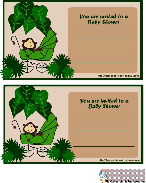 Free Monkey For Cute Clip Art Images - Baby Shower (612x792), Png Download