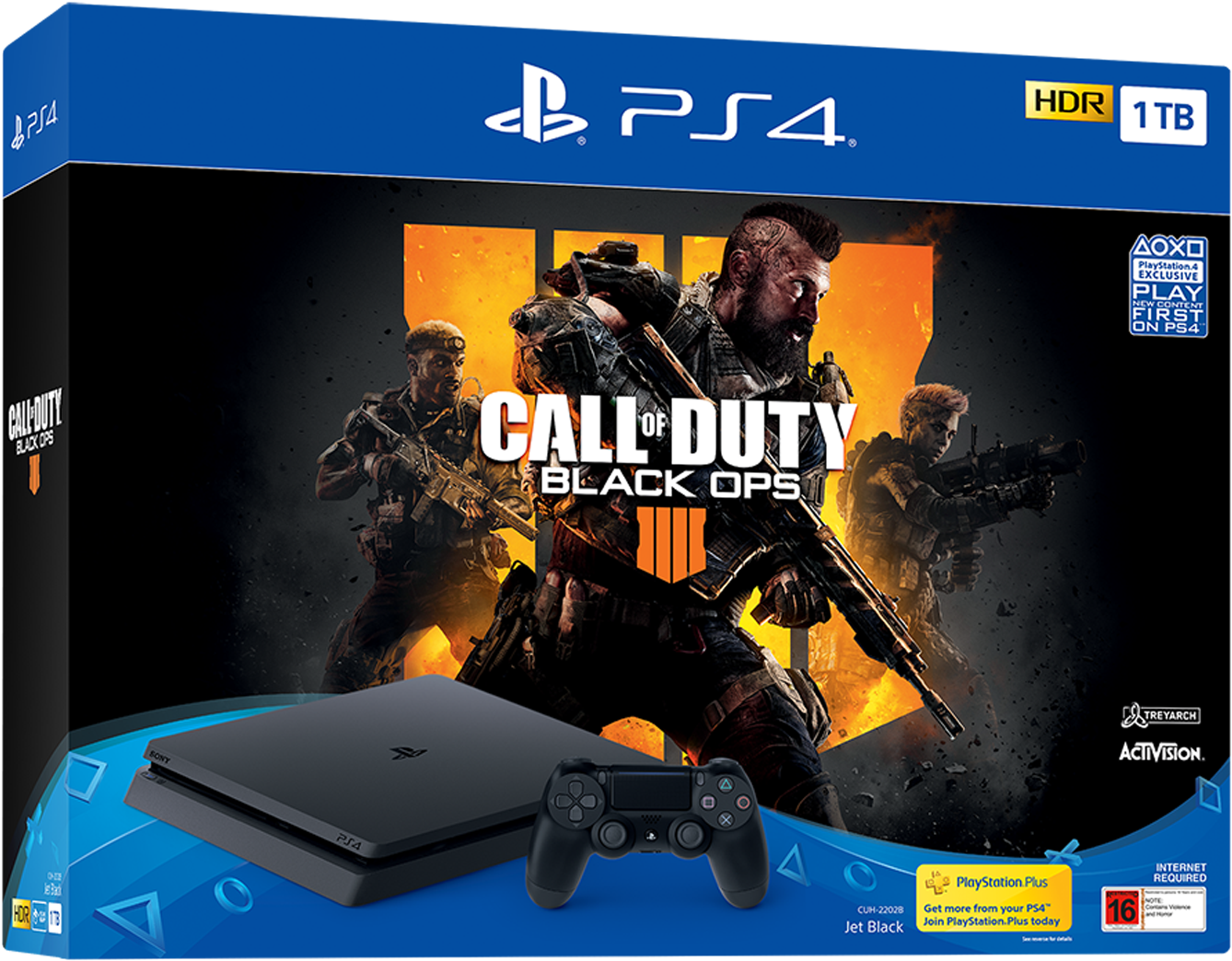 Playstation Ps4 Slim 1tb Call Of Duty Black Ops 4 (1500x1500), Png Download