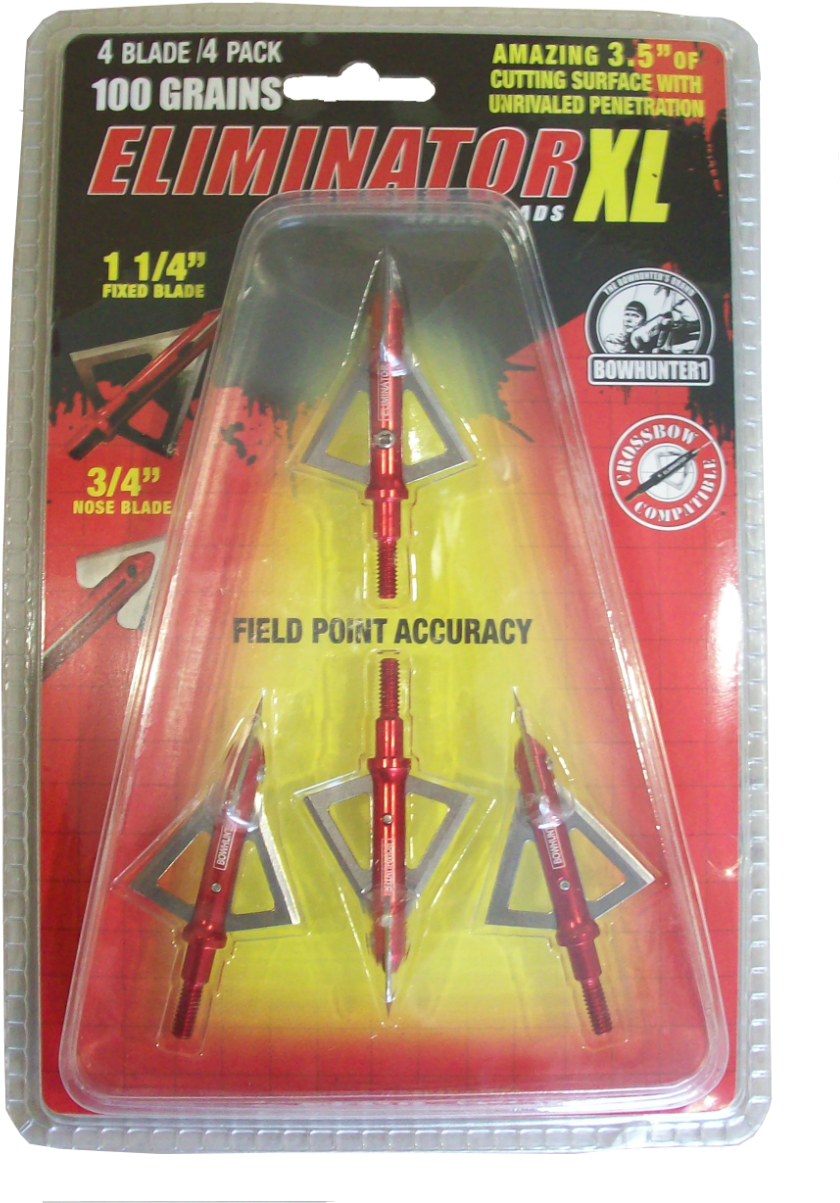 Bowhunter1 100 Grain Xl Broadhead - Eliminator (pack (920x1256), Png Download