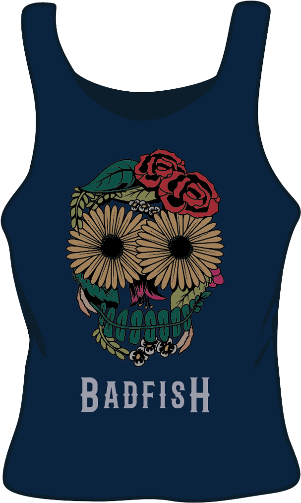 Womans Daisy Skull Tank - Portable Network Graphics (792x1108), Png Download