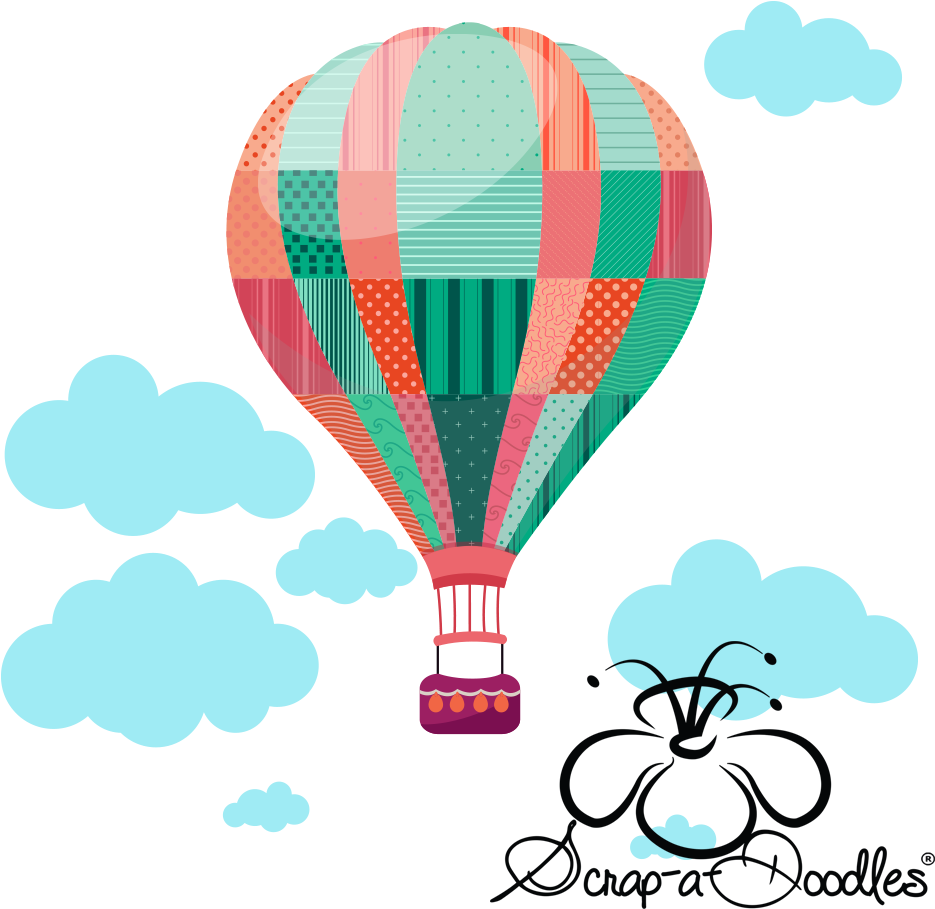 Hot Air Balloon Clipart Doodle - Hot Air Balloon Doodle (1000x1000), Png Download