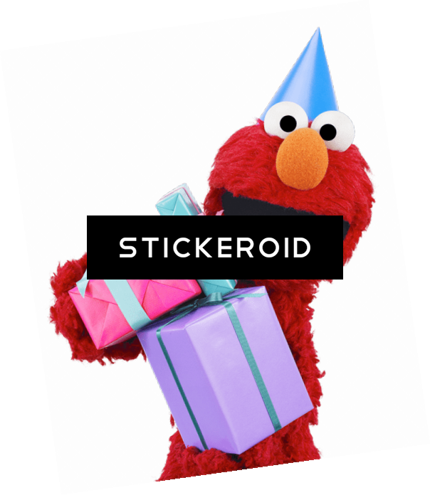 Sesame Street Elmo With Gifts - Happy Birthday Elmo (604x696), Png Download