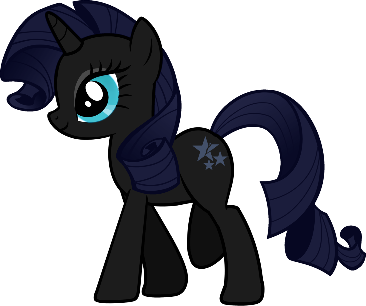Black Rock Shooter, Edit, Ponified, Rarity, Recolor, - My Little Pony Pinkie Pie Silhouette (1226x1024), Png Download