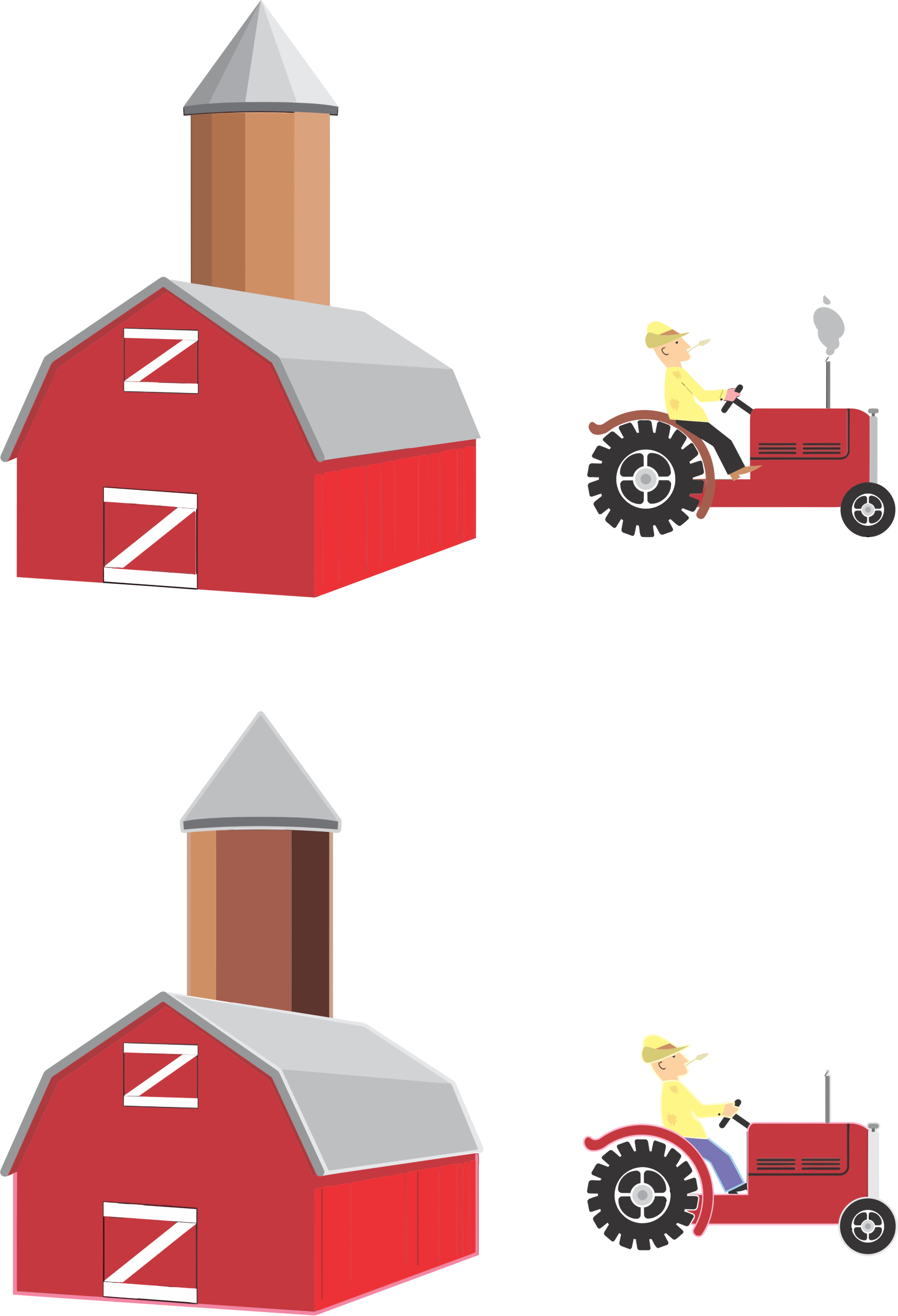 This Free Icons Png Design Of Farmer And Silo (1616x2367), Png Download