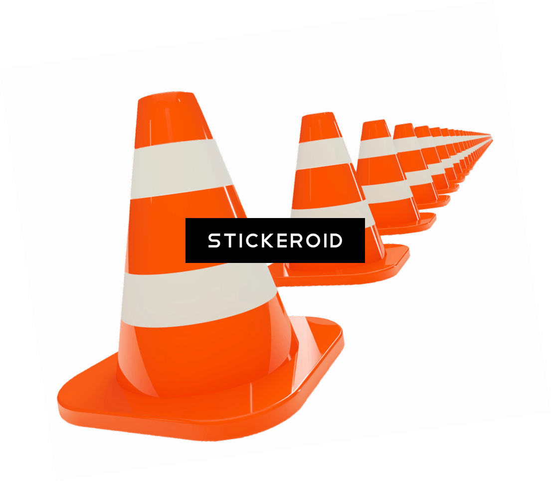 Traffic Cone Line Illustration - Graphic Design (1105x964), Png Download