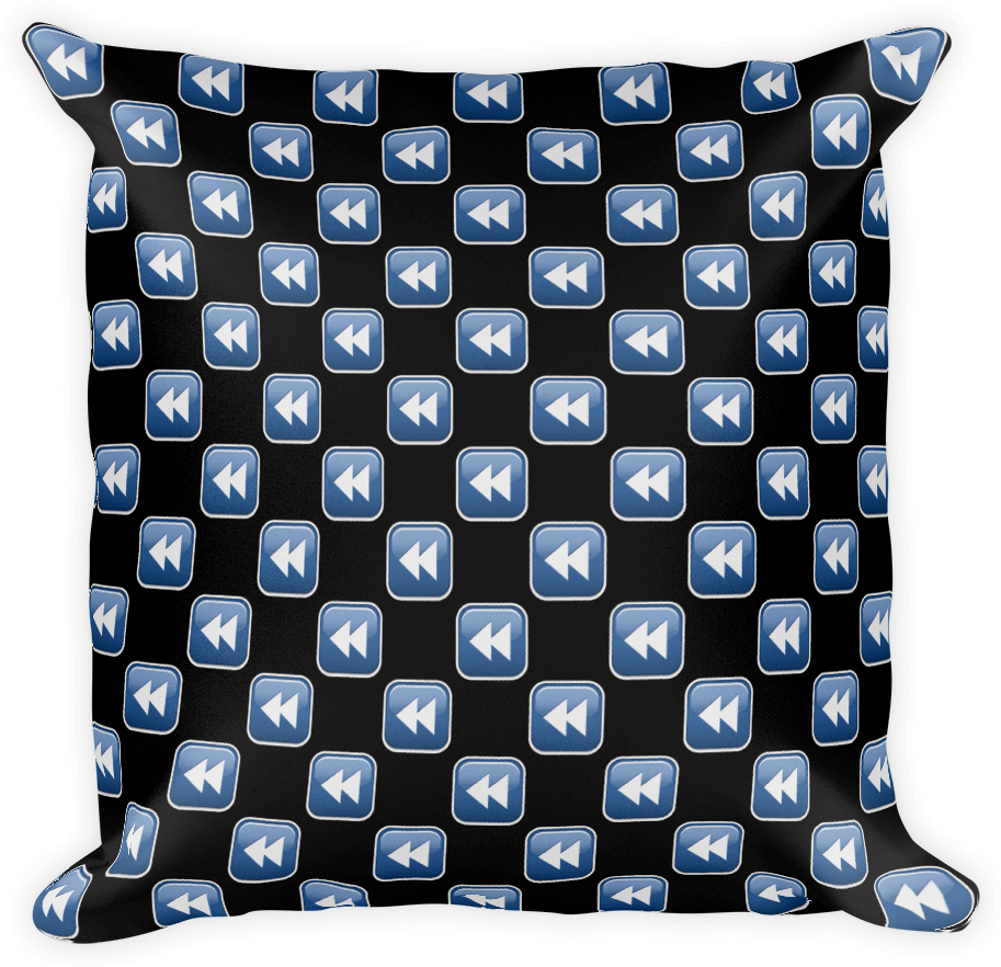 Left Pointing Double Triangle-just Emoji - Černé Puntíky (1000x1000), Png Download