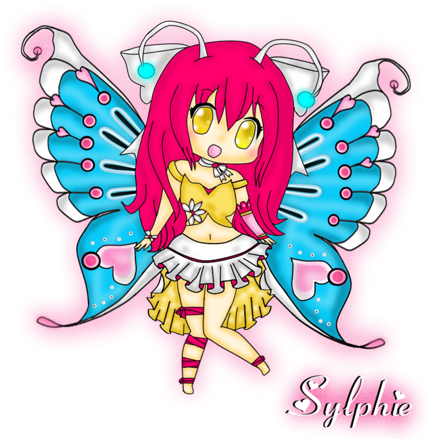 Nhan Fiction Sylphie Chibi Final1 By Princessdevin302 - Butterfly Girl Anime Chibi (887x901), Png Download