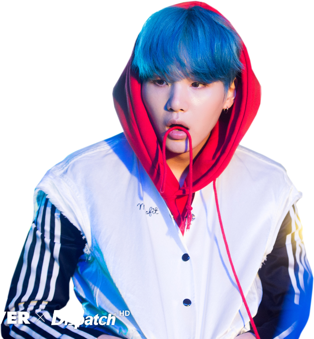 Suga Minyoongi Yoongi Btssuga Bts Agustd - Min Yoongi Blue Hair (1024x1104), Png Download