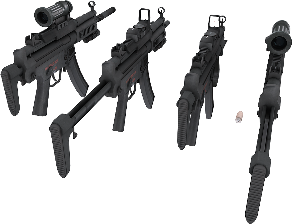 Mp5 Submachine Gun Wip - Mp5 Reflex Sight (1000x750), Png Download