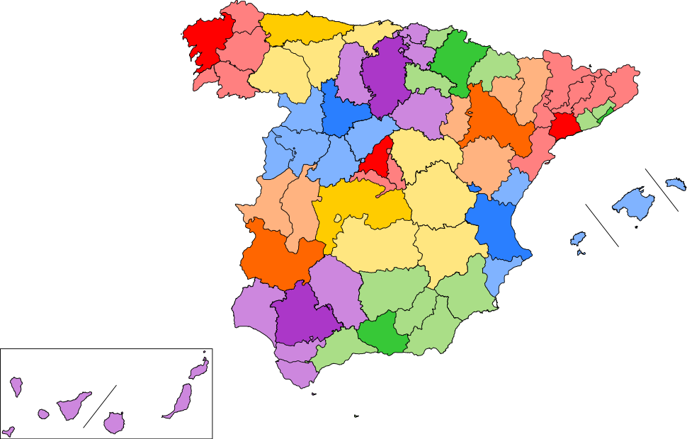 Mapa De Las Diócesis De España - Catholic Dioceses In Spain (970x620), Png Download