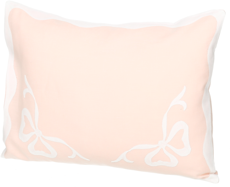 Pillowcase White Ribbon On Pink - Cushion (800x800), Png Download
