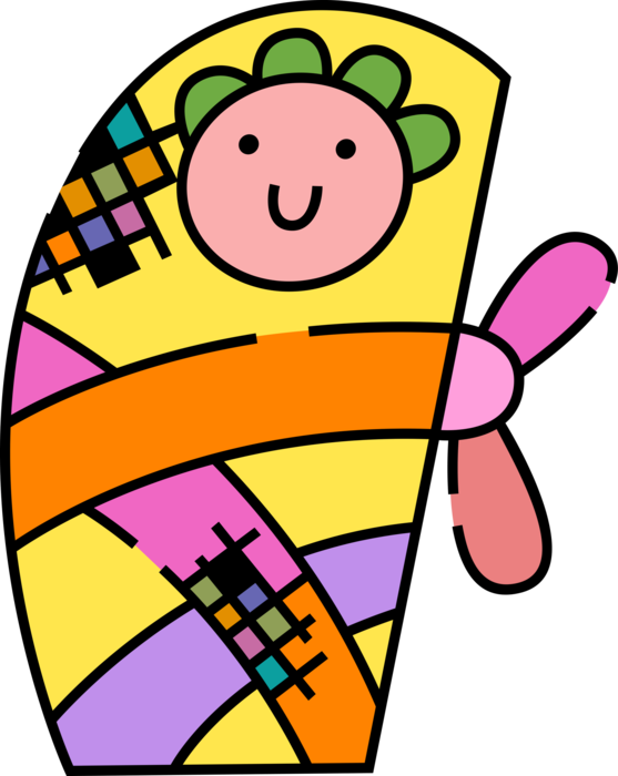 Clipart Freeuse Stock Baby Wrapped In Blanket Clipart - Infant (557x700), Png Download