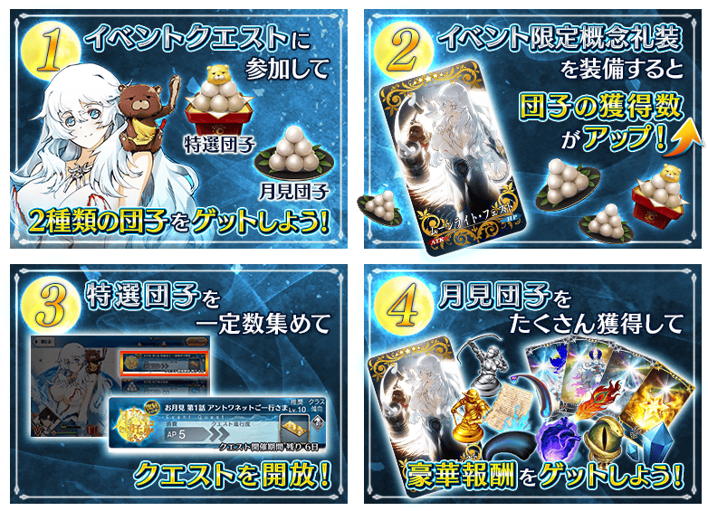 Clear Event Quests And Gather 2 Types Of Dangos, ｢tsukimi - Fate/grand Order (800x600), Png Download