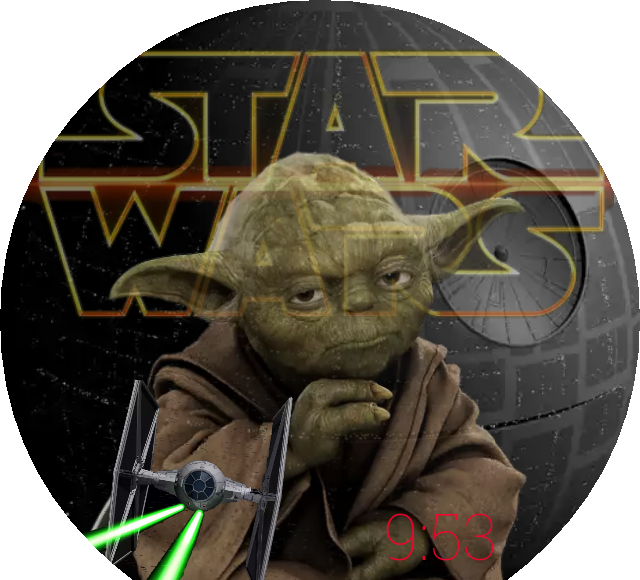 Yoda Deathstar Watch Face Preview (640x580), Png Download