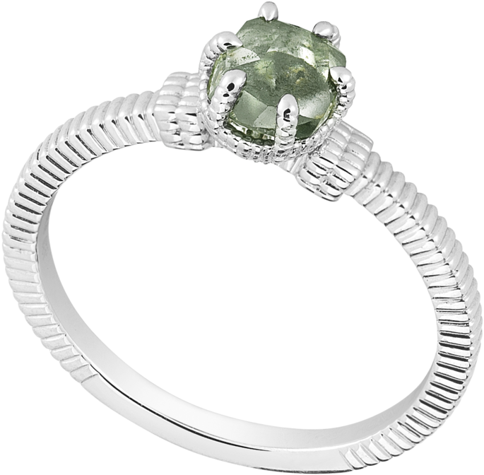 Nouveau Engagement Ring Featuring A - Ring (765x752), Png Download