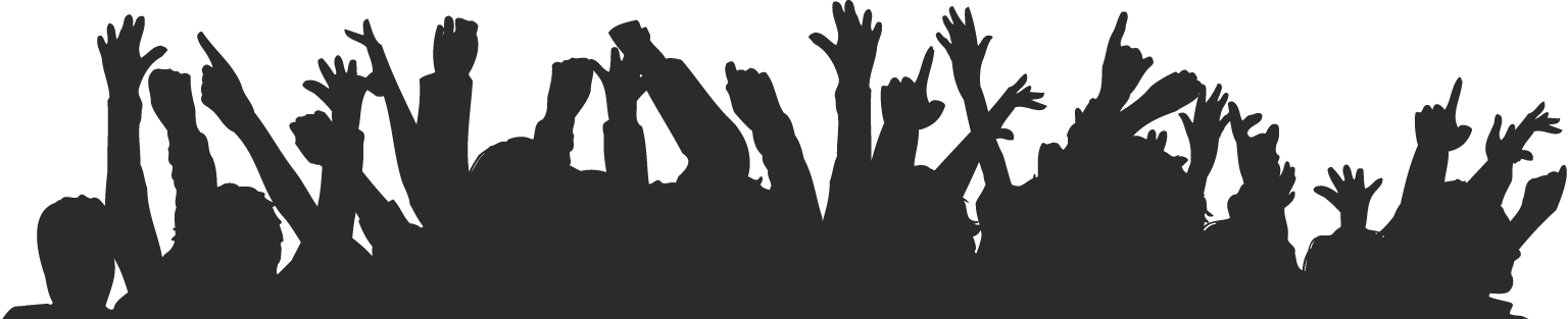 Back To Top - Transparent Crowd Hands Png (1536x313), Png Download