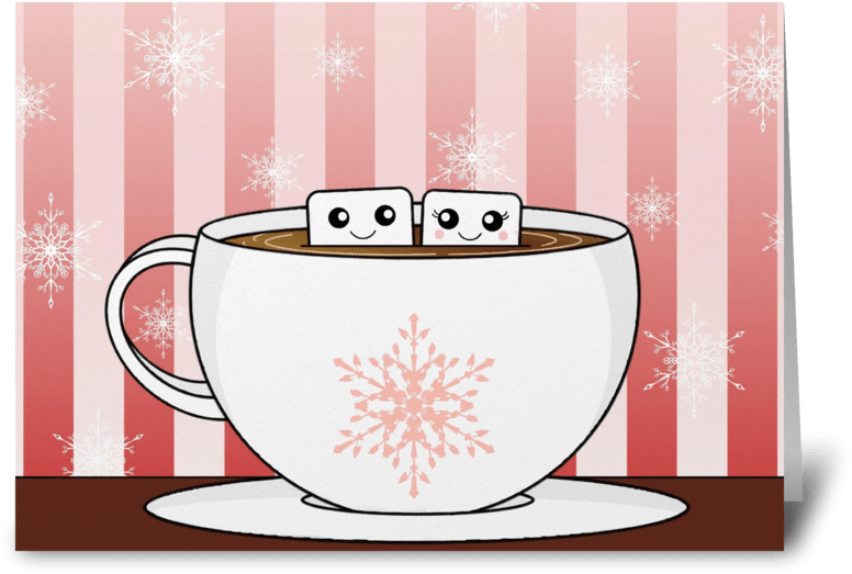 Marshmallows Greeting Card - Coffee (848x698), Png Download