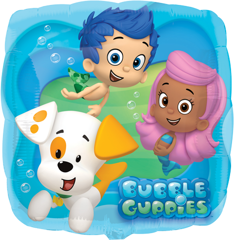 18" Bubble Guppies Blue Foil Balloon - Bubble Guppie Balloons (500x500), Png Download