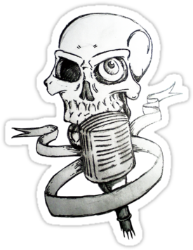 "music Skull Tattoo" Stickers By Mehdals - Illustration (375x360), Png Download