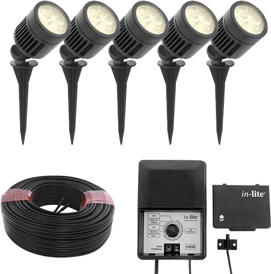 Small Spotlight Kit - In-lite 12v Transformer 56w Low Voltage Outdoor Transformers (600x600), Png Download
