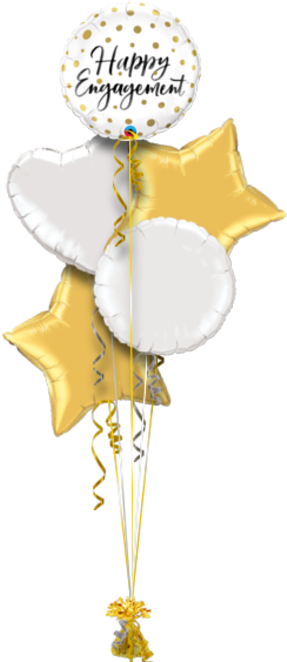 Happy Engagement Gold Dots Engagement Balloon - Religion (286x686), Png Download