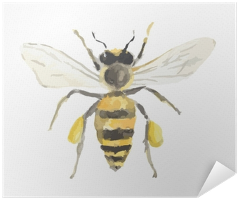 Isolated Watercolor Bee On White Background - Watercolor Painting (400x400), Png Download