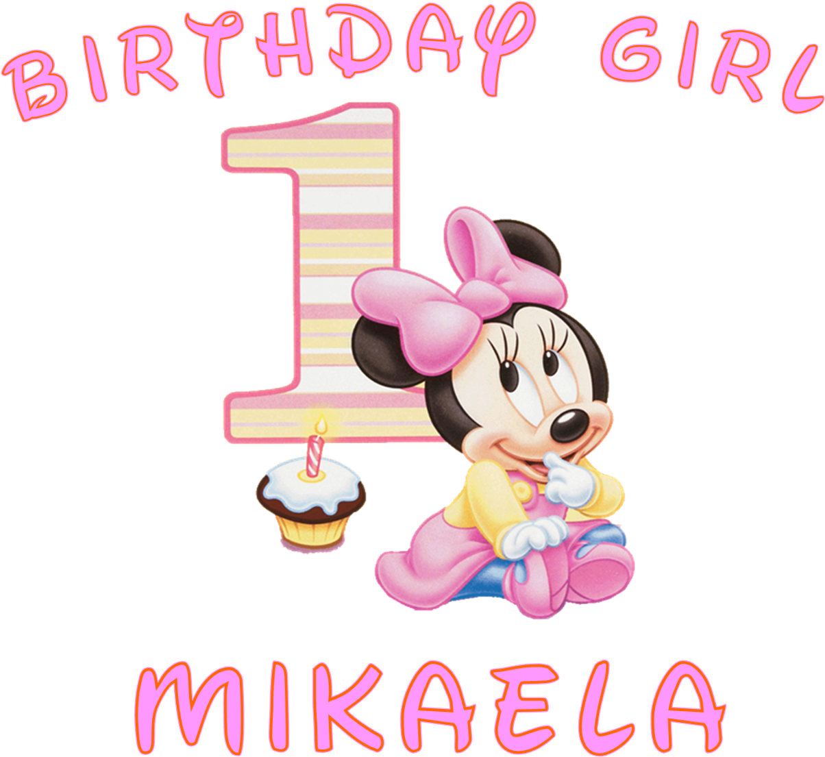 Minnie Mouse 1st Birthday Png Image Free Stock - Minnie Mouse 1st Birthday (1476x1170), Png Download