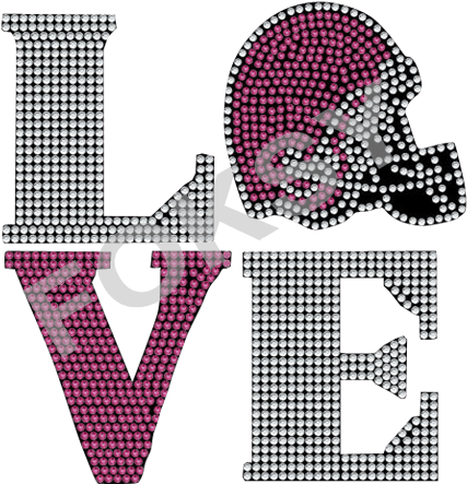 Love Nfl Cleveland Browns Rhinestone Transfer Iron - Illustration (546x546), Png Download