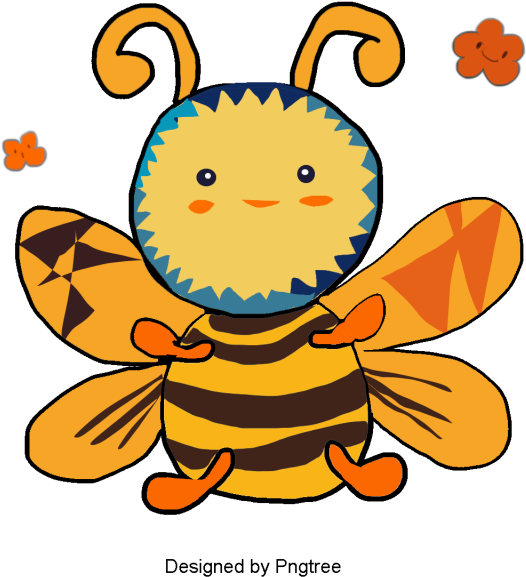 Beautiful Cool Cartoon Cute Hand-painted Animal Bees, - Psd (640x640), Png Download