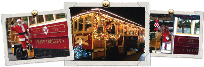 Holiday Wine Trolley Tours Images - Holiday Trolley (666x216), Png Download
